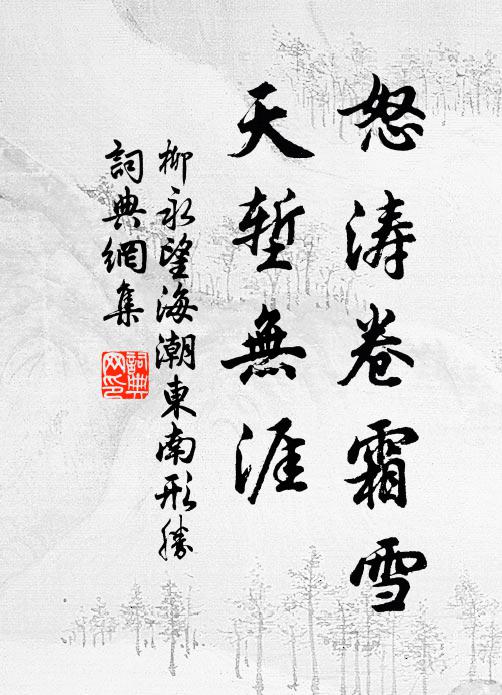 柳永怒涛卷霜雪,天堑无涯。书法作品欣赏
