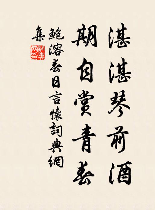 鲍溶湛湛琴前酒，期自赏青春书法作品欣赏
