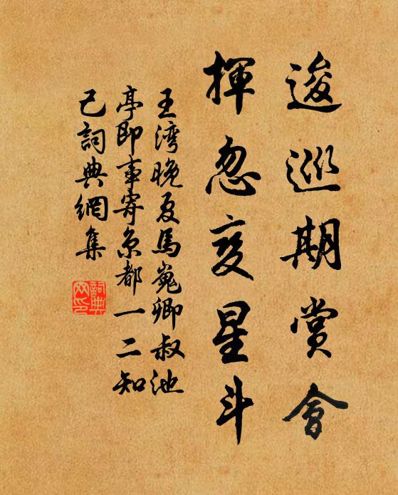 王湾逡巡期赏会，挥忽变星斗书法作品欣赏