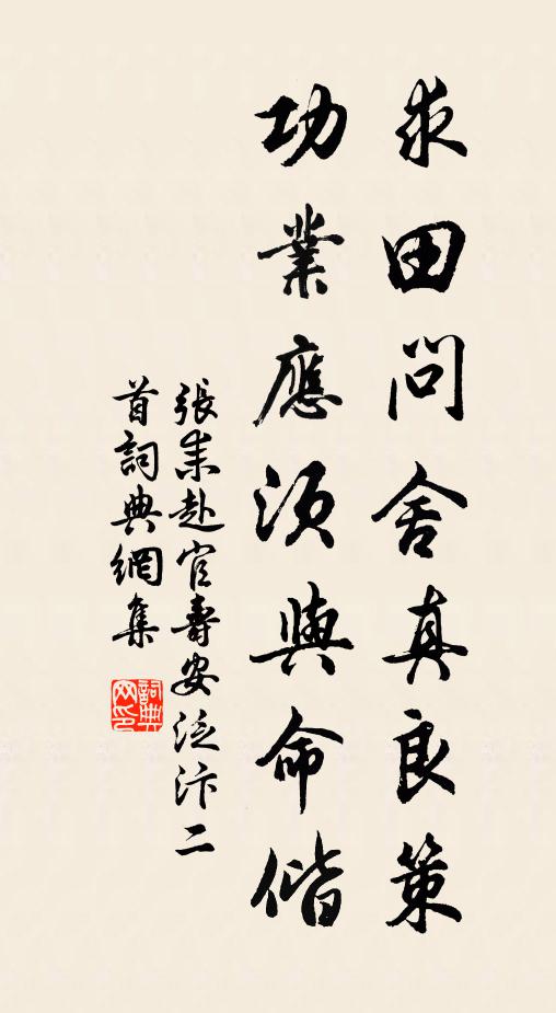 张耒求田问舍真良策，功业应须与命偕书法作品欣赏