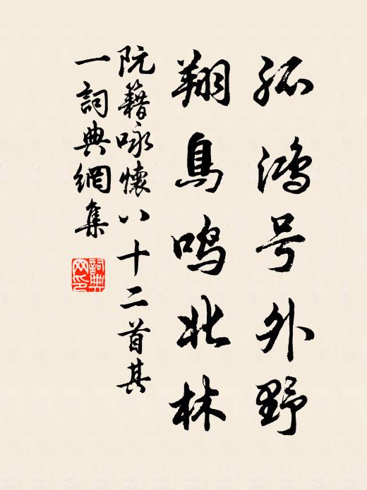 阮籍孤鸿号外野,翔鸟鸣北林。书法作品欣赏