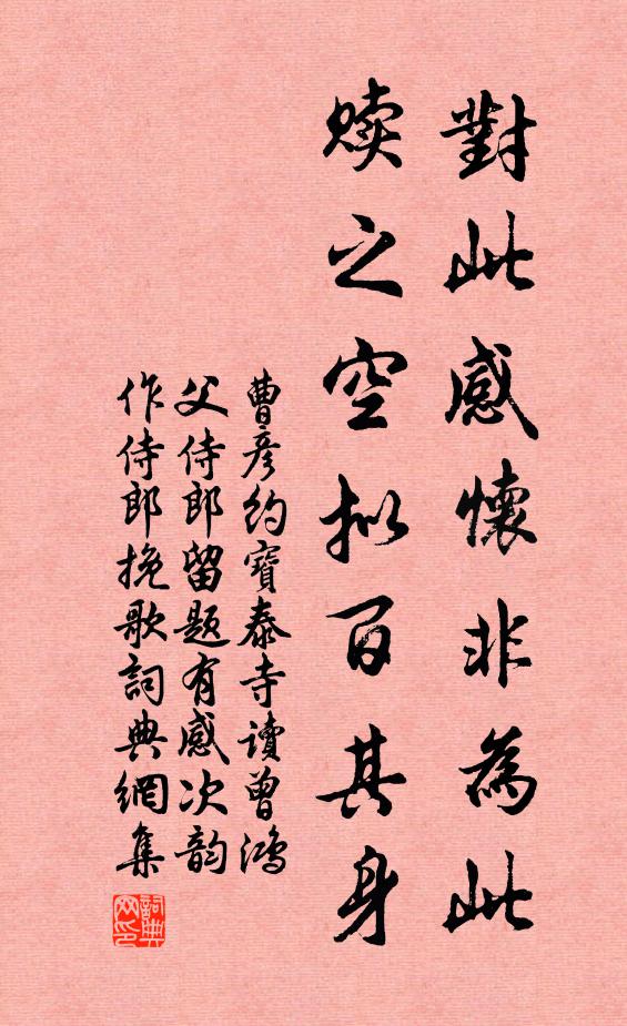 曹彦约对此感怀非为此，赎之空拟百其身书法作品欣赏