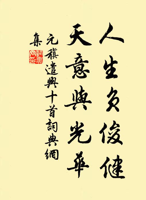 元稹人生负俊健，天意与光华书法作品欣赏