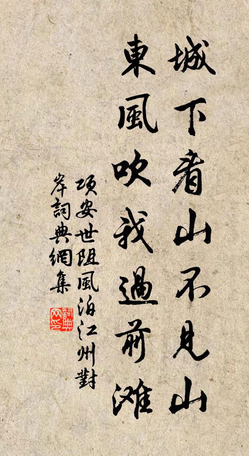 项安世城下看山不见山，东风吹我过前滩书法作品欣赏