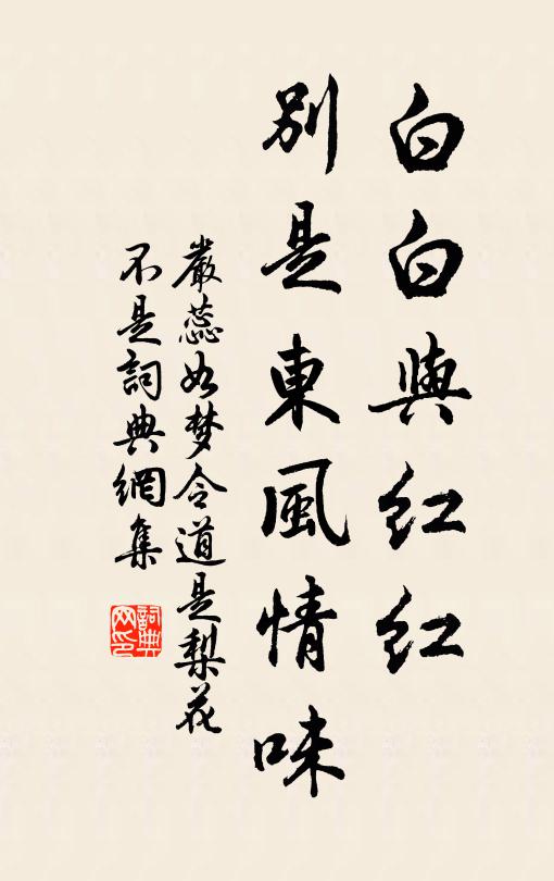 严蕊白白与红红，别是东风情味。书法作品欣赏