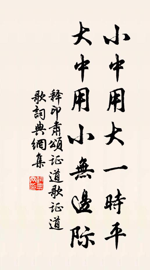 释印肃小中用大一时平，大中用小无边际书法作品欣赏
