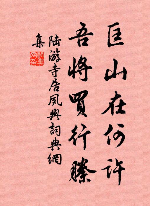 陆游匡山在何许？吾将买行縢书法作品欣赏