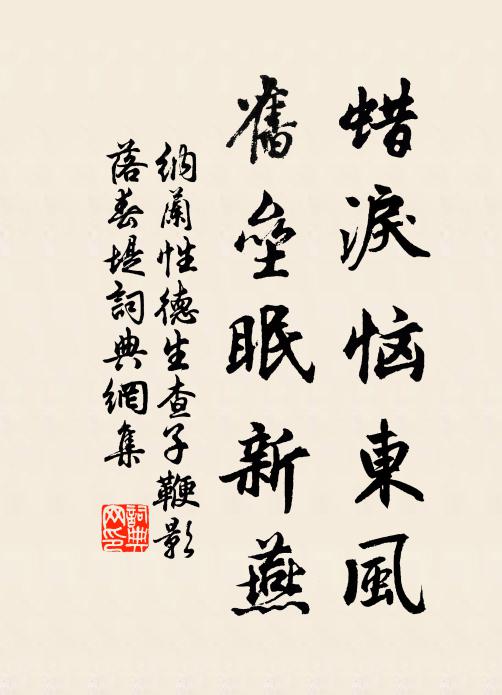 纳兰性德蜡泪恼东风，旧垒眠新燕。书法作品欣赏
