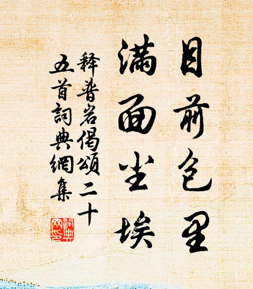 释普岩目前包里，满面尘埃书法作品欣赏