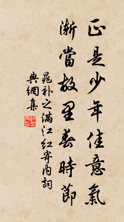 晁补之正是少年佳意气，渐当故里春时节书法作品欣赏