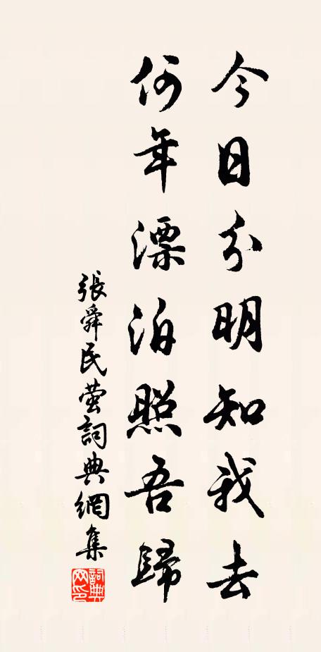 张舜民今日分明知我去，何年漂泊照吾归书法作品欣赏