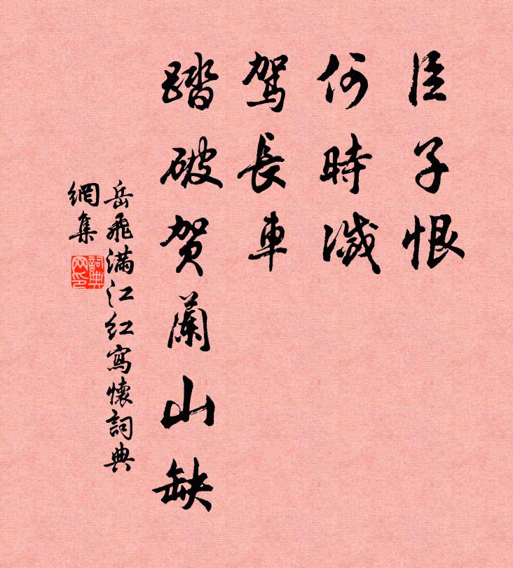 岳飞臣子恨,何时灭!驾长车,踏破贺兰山缺。书法作品欣赏