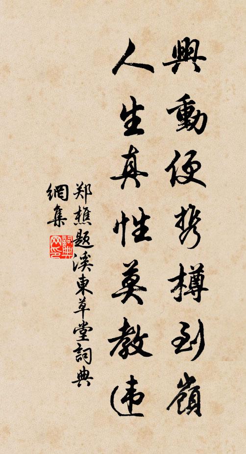 郑樵兴动便携樽到岭，人生真性莫教违书法作品欣赏