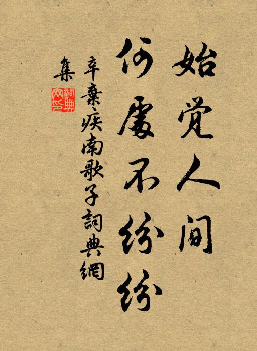 辛弃疾始觉人间、何处不纷纷书法作品欣赏