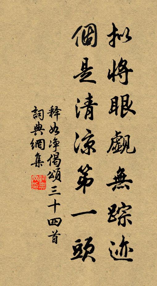 释如净拟将眼觑无踪迹，个是清凉第一头书法作品欣赏