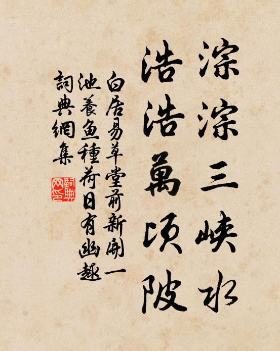白居易淙淙三峡水，浩浩万顷陂书法作品欣赏