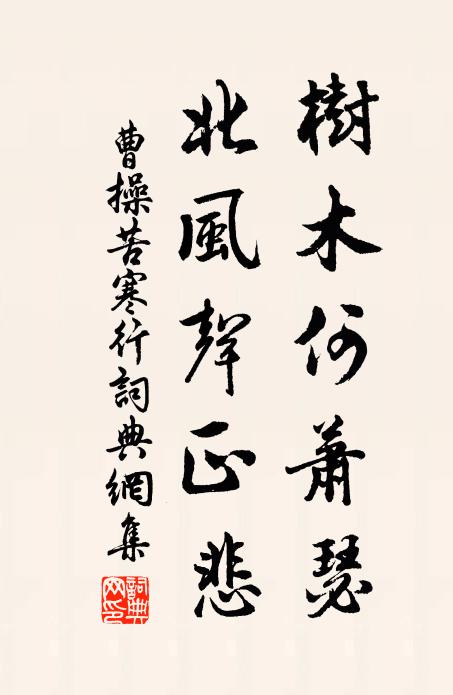曹操树木何萧瑟,北风声正悲。书法作品欣赏