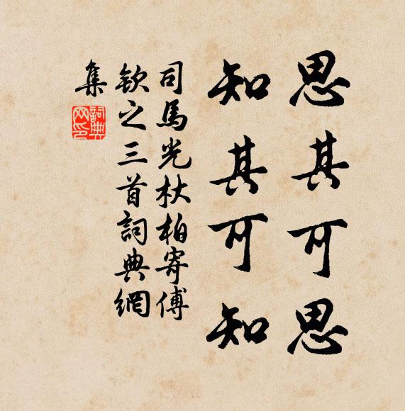 司马光思其可思，知其可知书法作品欣赏