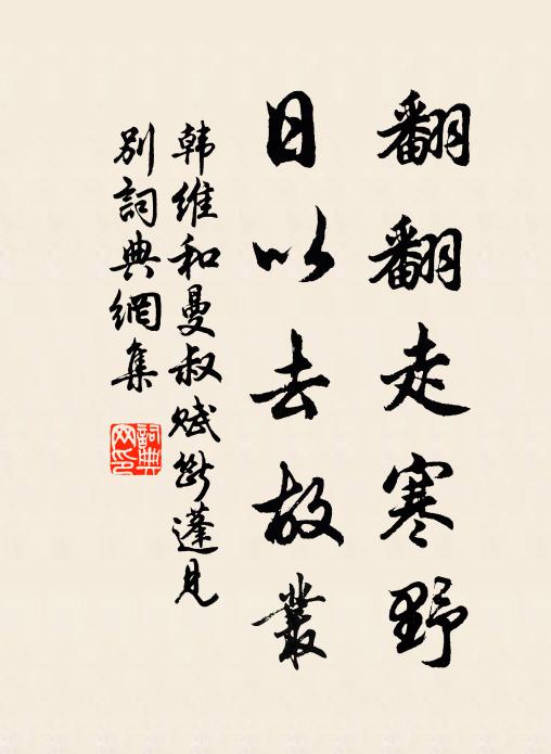 韩维翻翻走寒野，日以去故丛书法作品欣赏