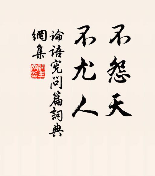 孔子弟子不怨天,不尤人。书法作品欣赏