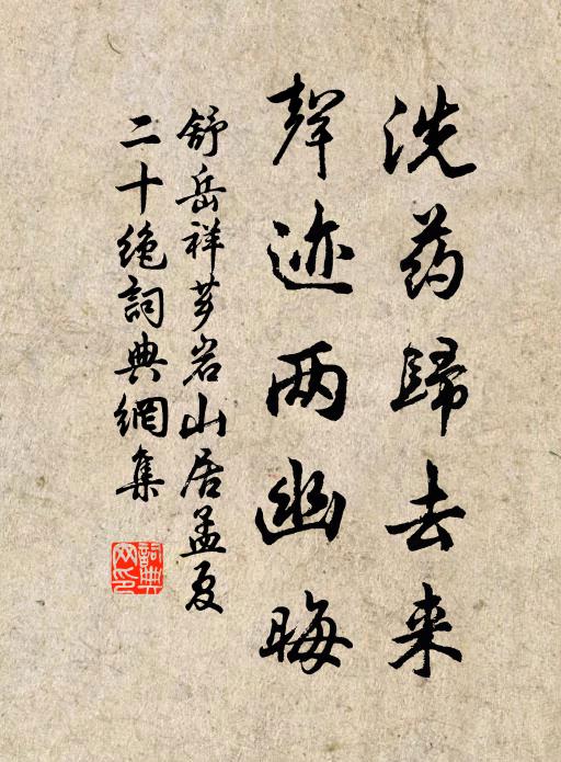 舒岳祥洗药归去来，声迹两幽晦书法作品欣赏