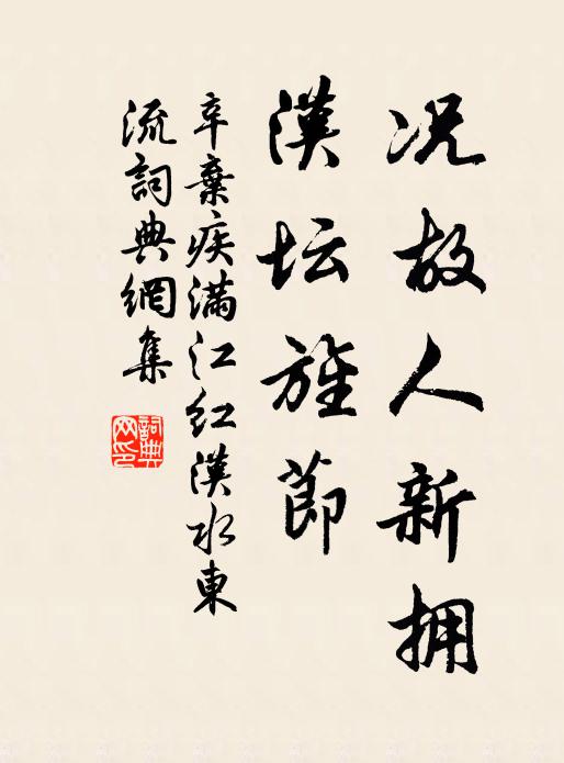 辛弃疾况故人新拥,汉坛旌节。书法作品欣赏