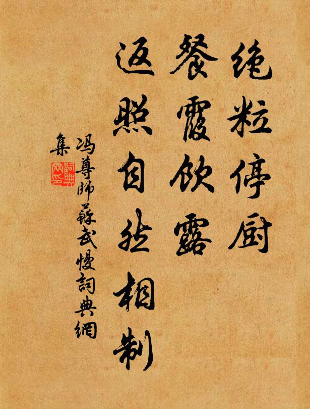 冯尊师绝粒停厨，餐霞饮露，返照自然相制书法作品欣赏
