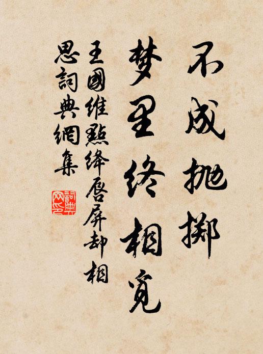 王国维不成抛掷，梦里终相觅。书法作品欣赏