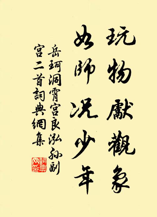 岳珂玩物先观象，如师况少年书法作品欣赏