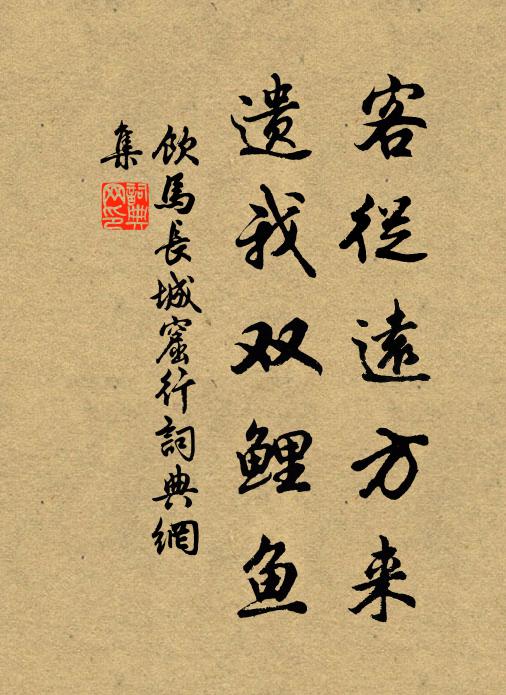佚名客从远方来,遗我双鲤鱼。书法作品欣赏