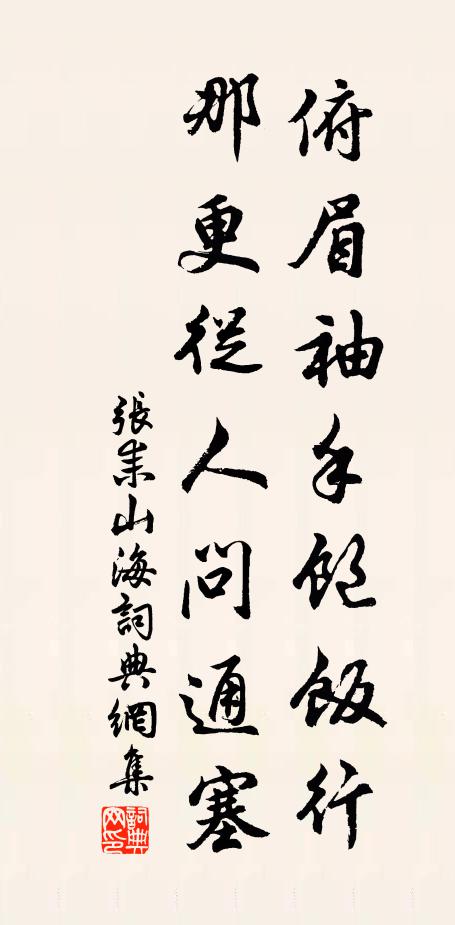 张耒俯眉袖手饱饭行，那更从人问通塞书法作品欣赏