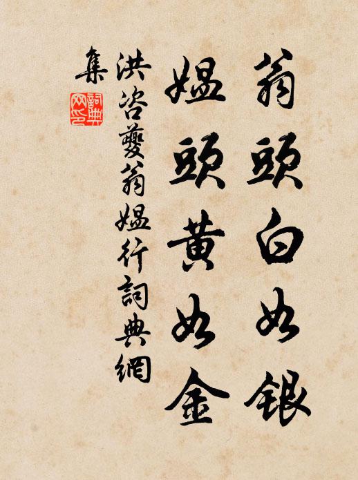洪咨夔翁头白如银，媪头黄如金书法作品欣赏