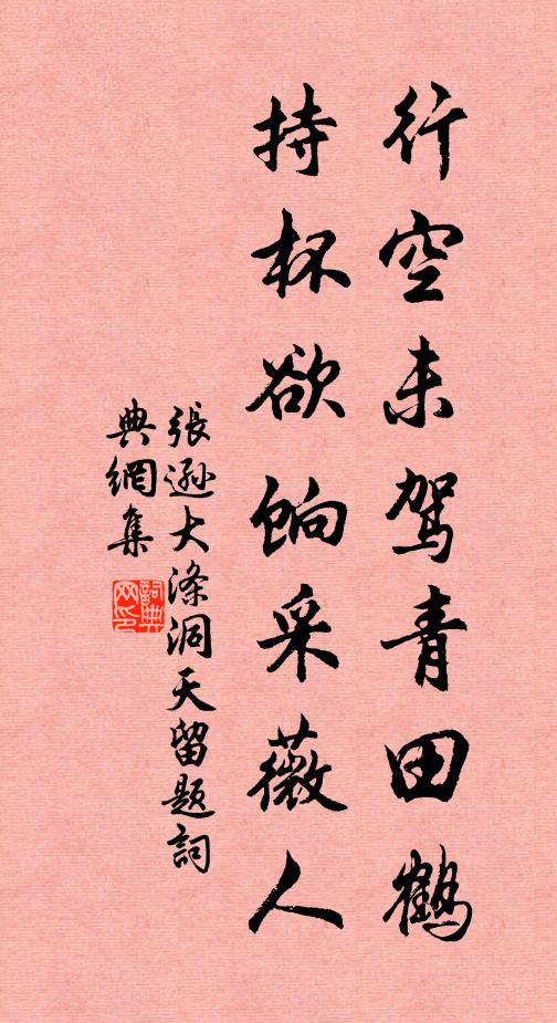 张逊行空未驾青田鹤，持杯欲饷采薇人书法作品欣赏