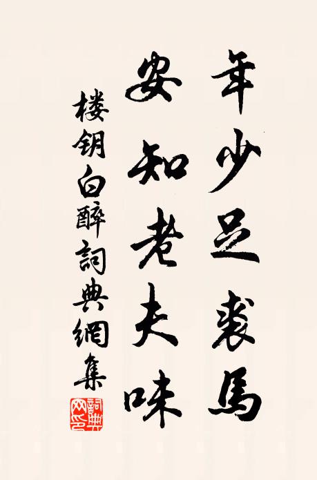 楼钥年少足裘马，安知老夫味书法作品欣赏