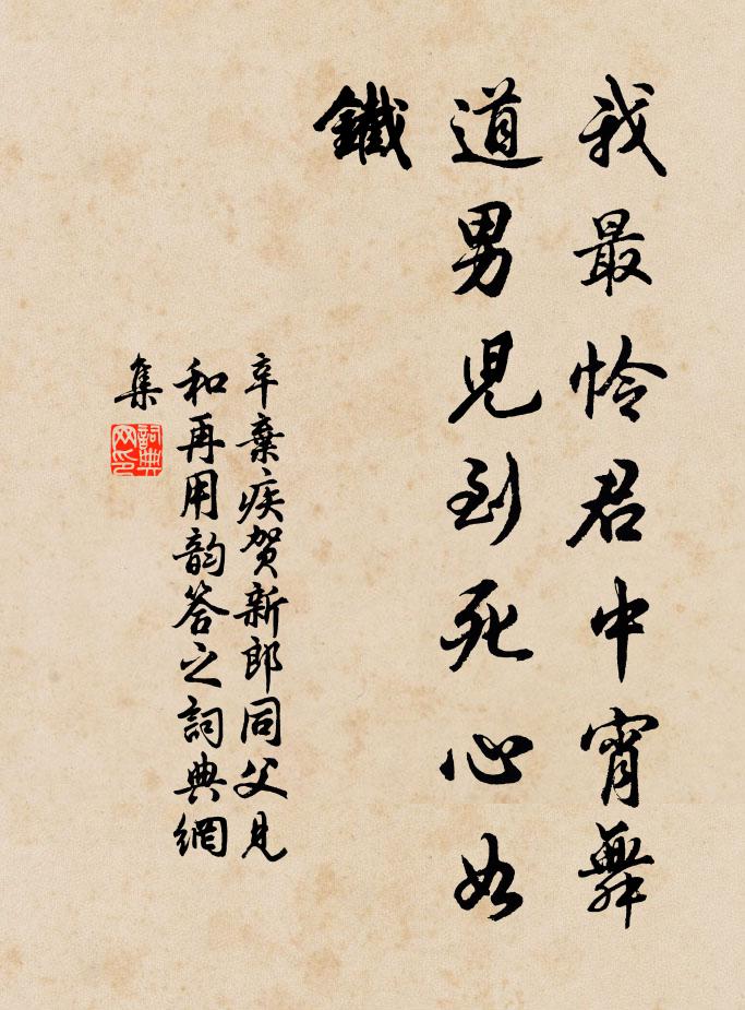 辛弃疾我最怜君中宵舞,道男儿到死心如铁。书法作品欣赏