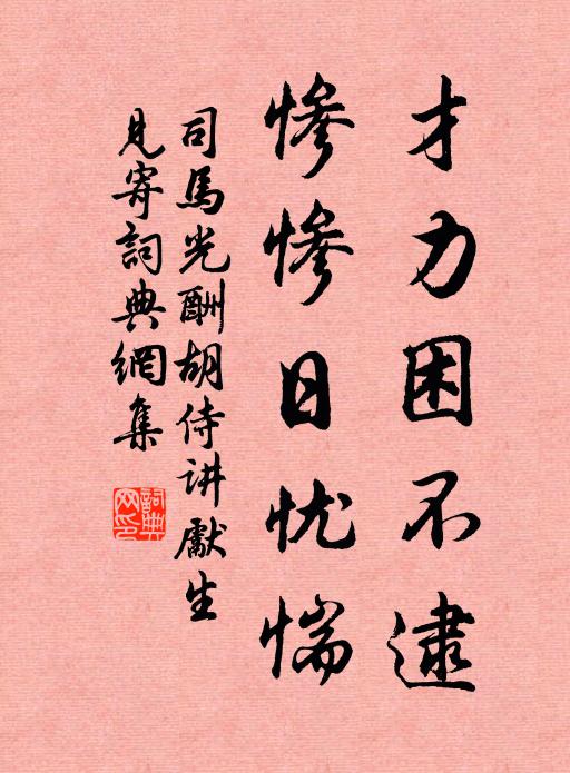 司马光才力困不逮，惨惨日忧惴书法作品欣赏