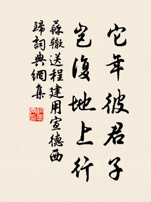 苏辙它年彼君子，岂复地上行书法作品欣赏