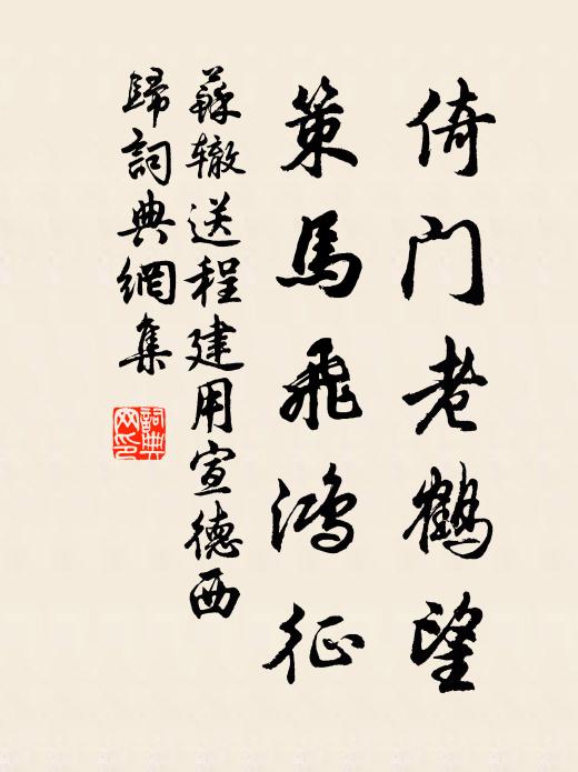 苏辙倚门老鹤望，策马飞鸿征书法作品欣赏