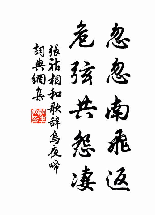 张祜忽忽南飞返，危弦共怨凄书法作品欣赏