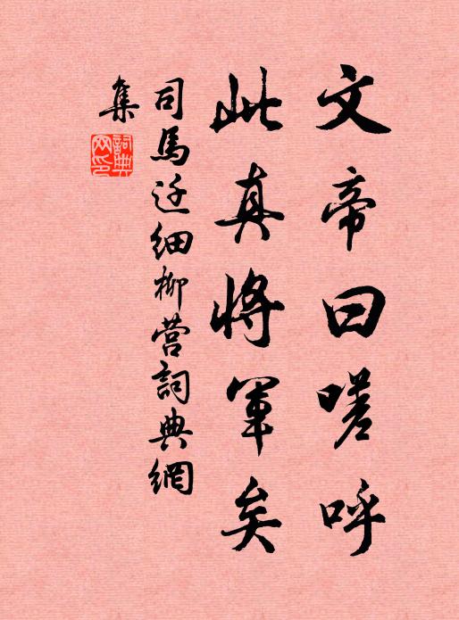 司马迁文帝曰：“嗟呼，此真将军矣书法作品欣赏