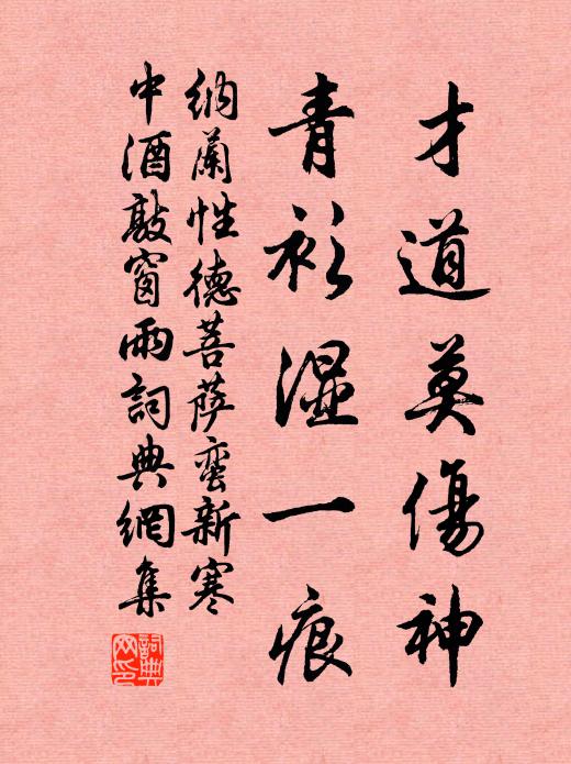 纳兰性德才道莫伤神,青衫湿一痕。书法作品欣赏