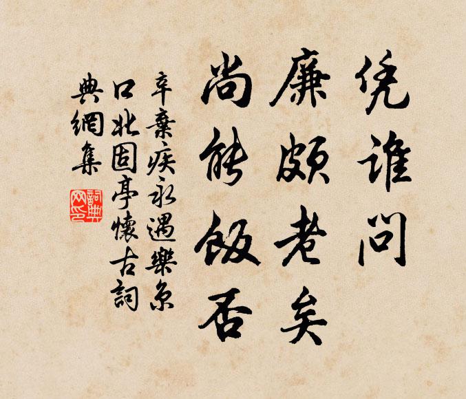 辛弃疾凭谁问,廉颇老矣,尚能饭否?书法作品欣赏