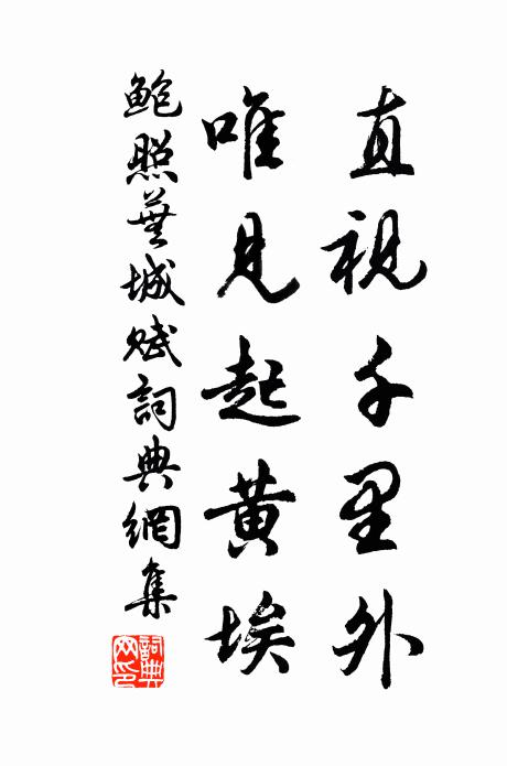鲍照直视千里外,唯见起黄埃书法作品欣赏