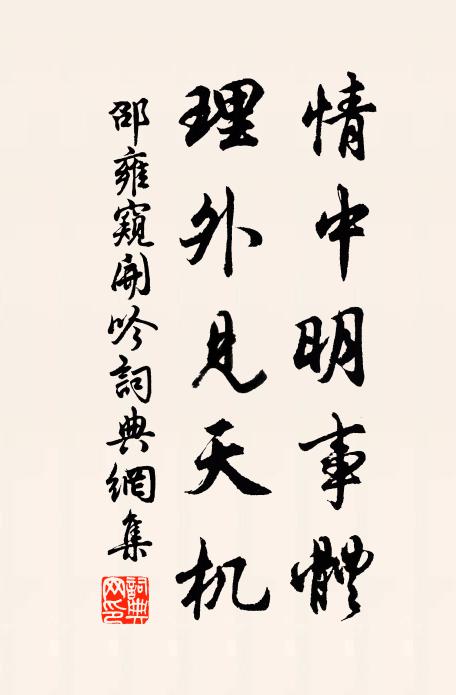 邵雍情中明事体，理外见天机书法作品欣赏