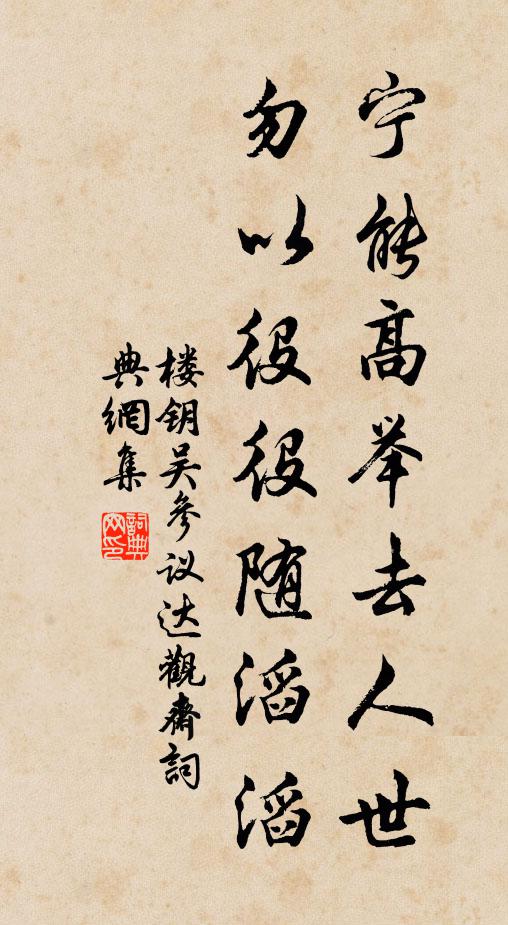 楼钥宁能高举去人世，勿以役役随滔滔书法作品欣赏