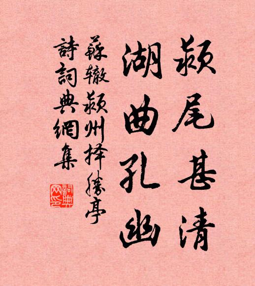 苏辙颍尾甚清,湖曲孔幽书法作品欣赏