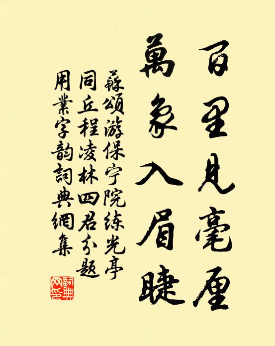 苏颂百里见毫厘，万象入眉睫书法作品欣赏