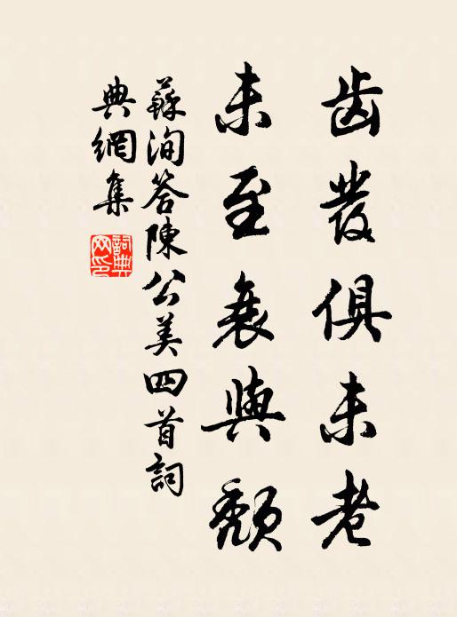 苏洵齿发俱未老,未至衰与颓书法作品欣赏