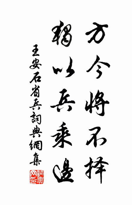 王安石方今将不择，独以兵乘边书法作品欣赏