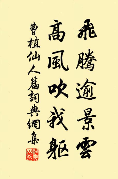 曹植飞腾逾景云，高风吹我躯书法作品欣赏